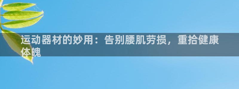 意昂3娱乐是那个系列的台子：运动器材的妙用：告别腰肌